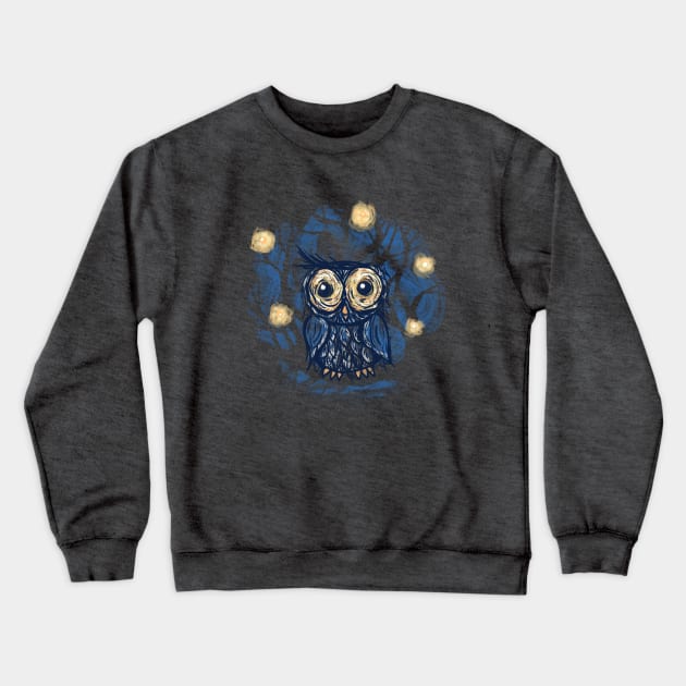 Vinny Van Owl Crewneck Sweatshirt by oakenspirit